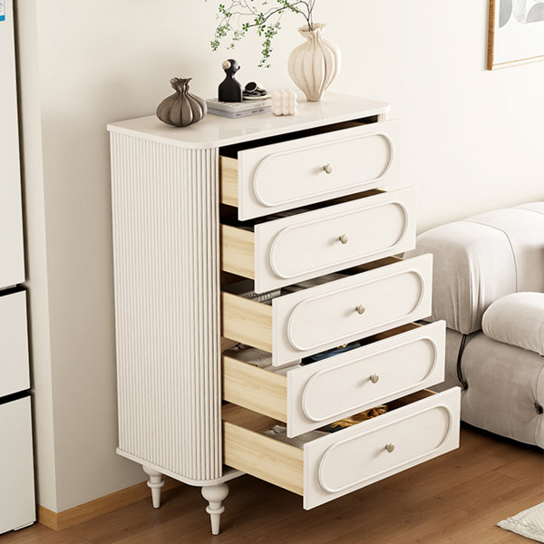 LORENZO French Retro Roman Chest Of Drawers Nordic Cherry Solid Wood